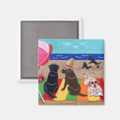 Summer Breeze Labradors schilderen Magneet (Voorkant / Achterkant)