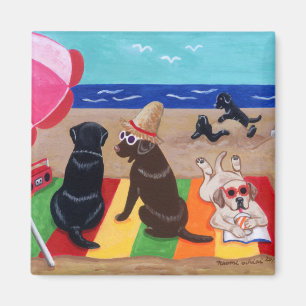 Summer Breeze Labradors schilderen Magneet
