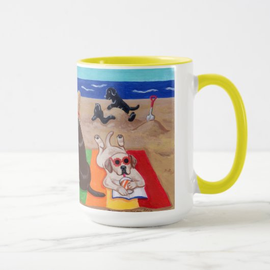 Summer Breeze Labradors schilderen Mok (Rechts)