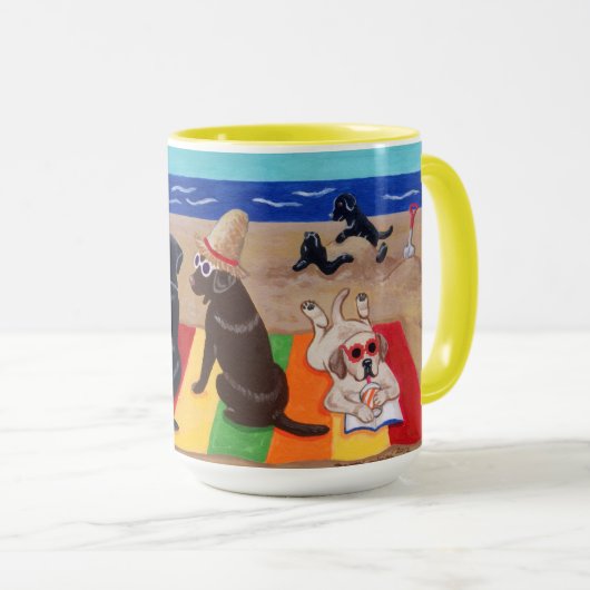 Summer Breeze Labradors schilderen Mok (Voorkant rechts)
