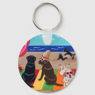 Summer Breeze Labradors schilderen Sleutelhanger