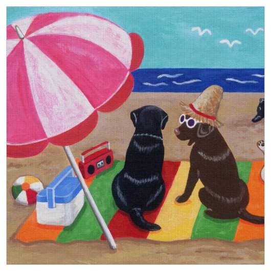 Summer Breeze Labradors schilderen Stof (Swatch)
