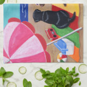 Summer Breeze Labradors schilderen Theedoek (Gevouwen)