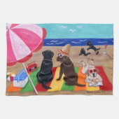 Summer Breeze Labradors schilderen Theedoek (Horizontaal)