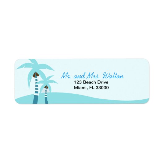 Summer Breeze Palm Trees Return Address Label (Voorkant)