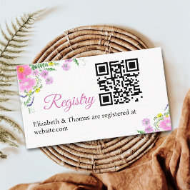 Summer Bridal shower with wildflowers Pink Colors Informatiekaartje