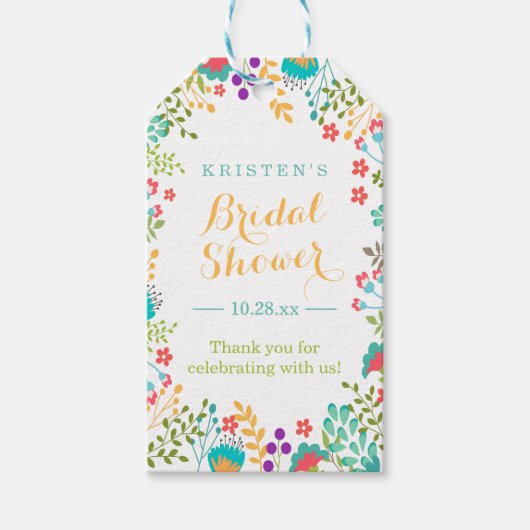 Summer Bright Cute Flowers Vrijgezellenfeest Harte Cadeaulabel (Voorkant)