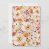 Summer bright floral baby shower Invitation Kaart (Achterkant)