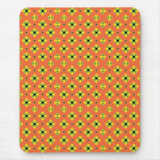 Summer Bright Oranje Yellow Green Diamond Pattern Muismat (Voorkant)