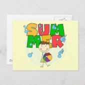 SUMMER - Brunette Boy T-shirts en cadeautjes Briefkaart (Voorkant / Achterkant)