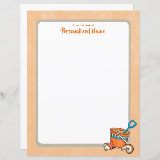 Summer Bucket List Ongevoerd Papieren Blad (Voorkant / Achterkant)