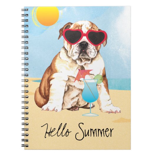 Summer Bulldog Notitieboek (Voorkant)