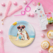 Summer Bulldog Papieren Bordje (Feest)