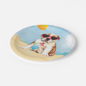 Summer Bulldog Papieren Bordje (Gekanteld)