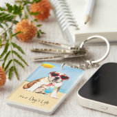 Summer Bulldog Sleutelhanger (Voorkant Rechts)