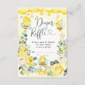 Summer Bumblebee Honeycomb Baby Diaper Raffle Informatiekaartje (Voorkant)
