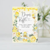 Summer Bumblebee Honeycomb Baby Diaper Raffle Informatiekaartje (Staand voorkant)
