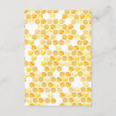 Summer Bumblebee Honeycomb Baby Diaper Raffle Informatiekaartje (Achterkant)