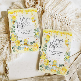 Summer Bumblebee Honeycomb Baby Diaper Raffle Informatiekaartje