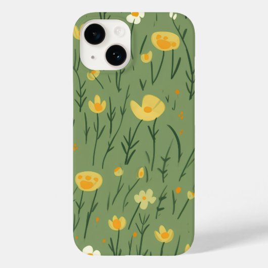 Summer Buttercups op groen Case-Mate iPhone Case (Achterkant)
