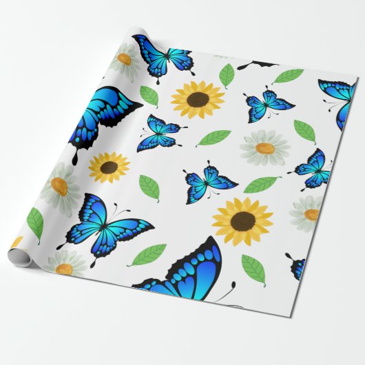 Summer Butterflies Cadeaupapier (Uitgerold)