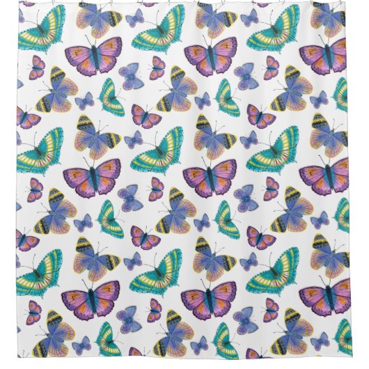 Summer Butterflies Douchegordijn (Voorkant)