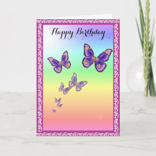 Summer Butterflies. Happy Birthday Kaart