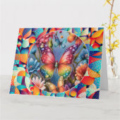 Summer Butterflies Kaart (Gele Bloem)