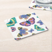 Summer Butterflies Kartonnen Onderzetters (Schuin)