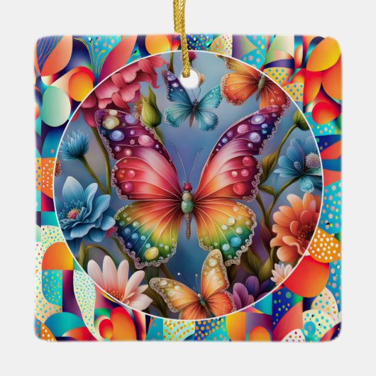 Summer Butterflies Keramisch Ornament (Voorkant)
