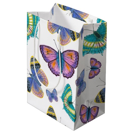 Summer Butterflies Medium Cadeauzakje (Achterkant Gekanteld)