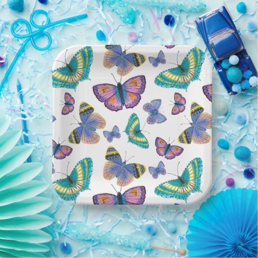 Summer Butterflies Papieren Bordje (Feest)