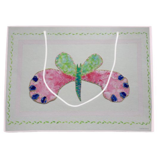 Summer Butterfly Gift Bag Groot Cadeauzakje (Voorkant)