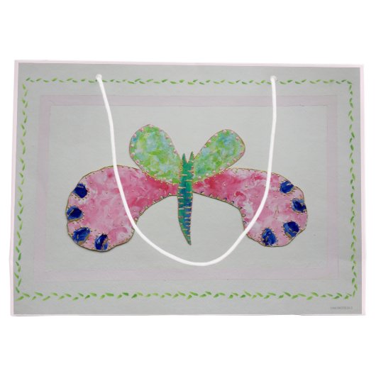 Summer Butterfly Gift Bag Groot Cadeauzakje (Achterkant)