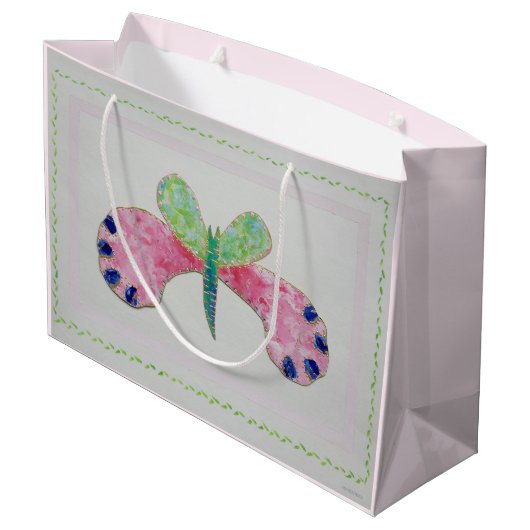 Summer Butterfly Gift Bag Groot Cadeauzakje (Achterkant Gekanteld)