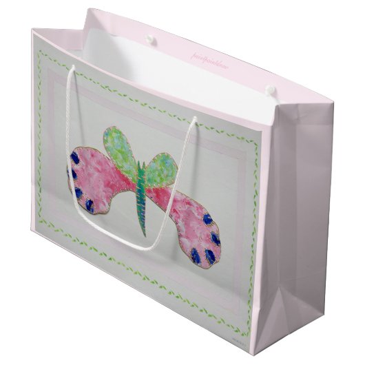 Summer Butterfly Gift Bag Groot Cadeauzakje (Voorkant Gekanteld)