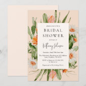 Summer Cactus Floral Vrijgezellenfeest Kaart (Voorkant / Achterkant)