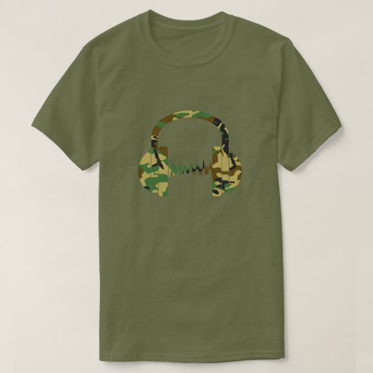 Summer Camo Pattern-hoofdtelefoon T-shirt (Design voorkant)