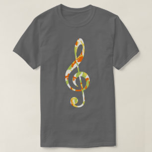 Summer Camo Pattern Treble Clef T-shirt