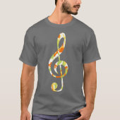 Summer Camo Pattern Treble Clef T-shirt (Voorkant)