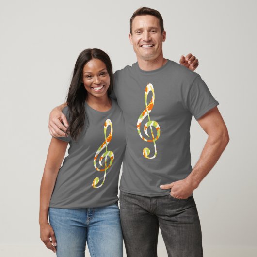 Summer Camo Pattern Treble Clef T-shirt (Unisex)