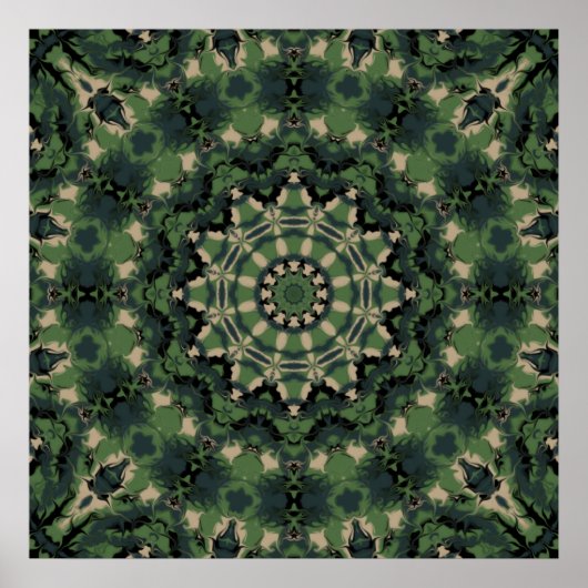 Summer Camouflage Kaleidoscope Poster (Voorkant)