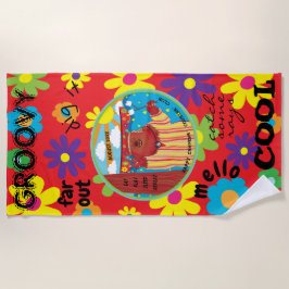 Summer Camp Beach Towel Flower Groovy Beer Strandlaken