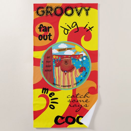 Summer Camp Beach Towel Groovy Beer Strandlaken (Voorkant)