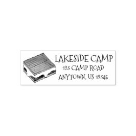 Summer Camp Campfire Marshmallow S'mores Foodie Zelfinktende Stempel