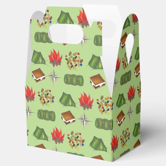 Summer Camp Compass Campfire S'mores Tent Trailmix Bedankdoosjes (Geopend)