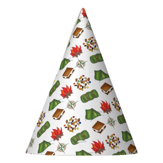Summer Camp Compass Campfire S'mores Tent Trailmix Feesthoedjes (Links)