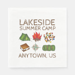 Summer Camp Compass Campfire S'mores Tent Trailmix Servet
