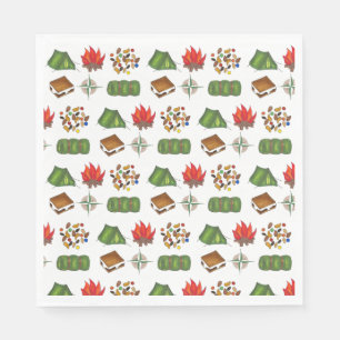 Summer Camp Compass Campfire S'mores Tent Trailmix Servet