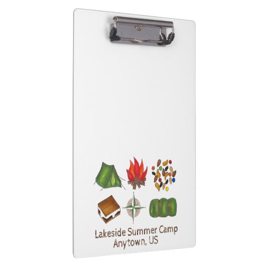 Summer Camp Counselor Smores Campfire Tent Compass Klembord (Rechts)